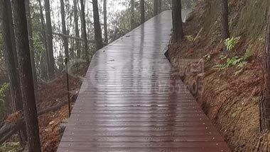 廣東清遠歐家梯田深壓紋塑木棧道