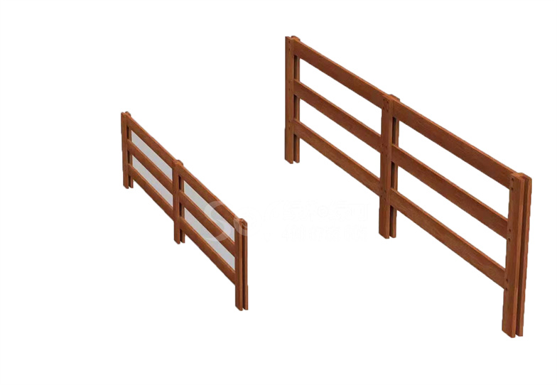 瓷態色淺碳竹木欄桿